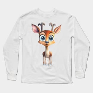 Deer Watercolor Long Sleeve T-Shirt